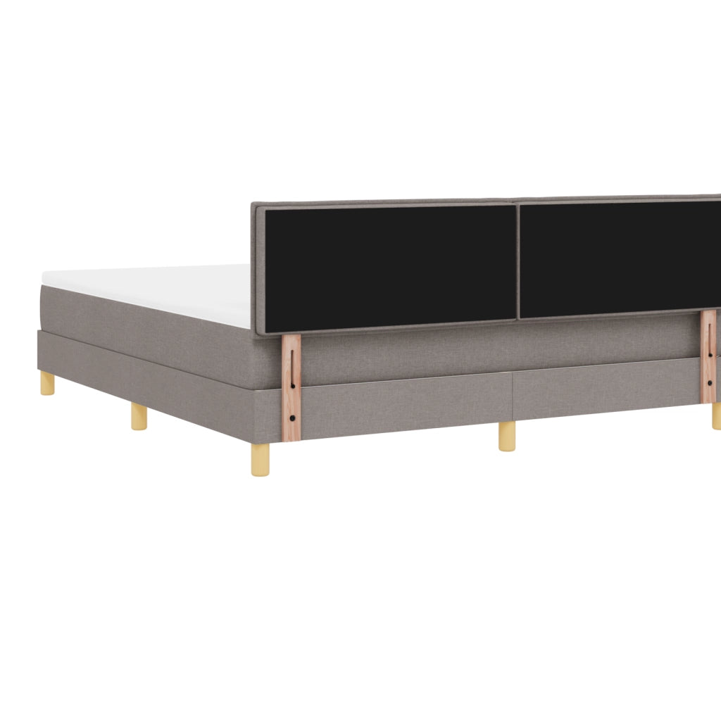 Letto Box Spring e Materasso Tortora 180x200 cm Tessuto