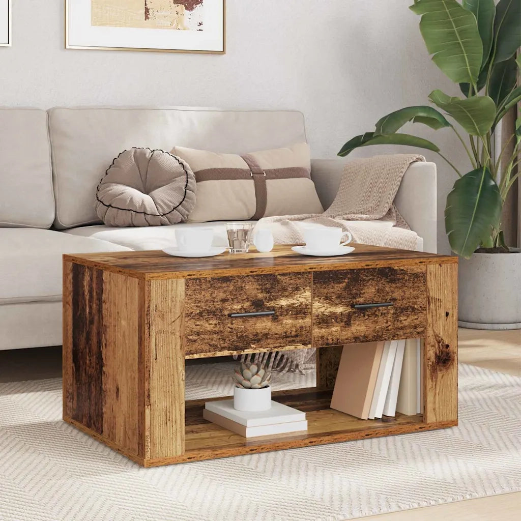 Tavolino da salotto con cassetto Legno vecchio 80 x 50 x 40 cm 881129