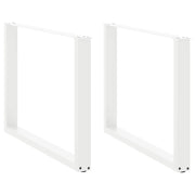 Set di 2 gambe per tavolo da pranzo a forma di U 100 x 72-73 cm design moderno con piedini regolabili acciaio bianco 02_0057437