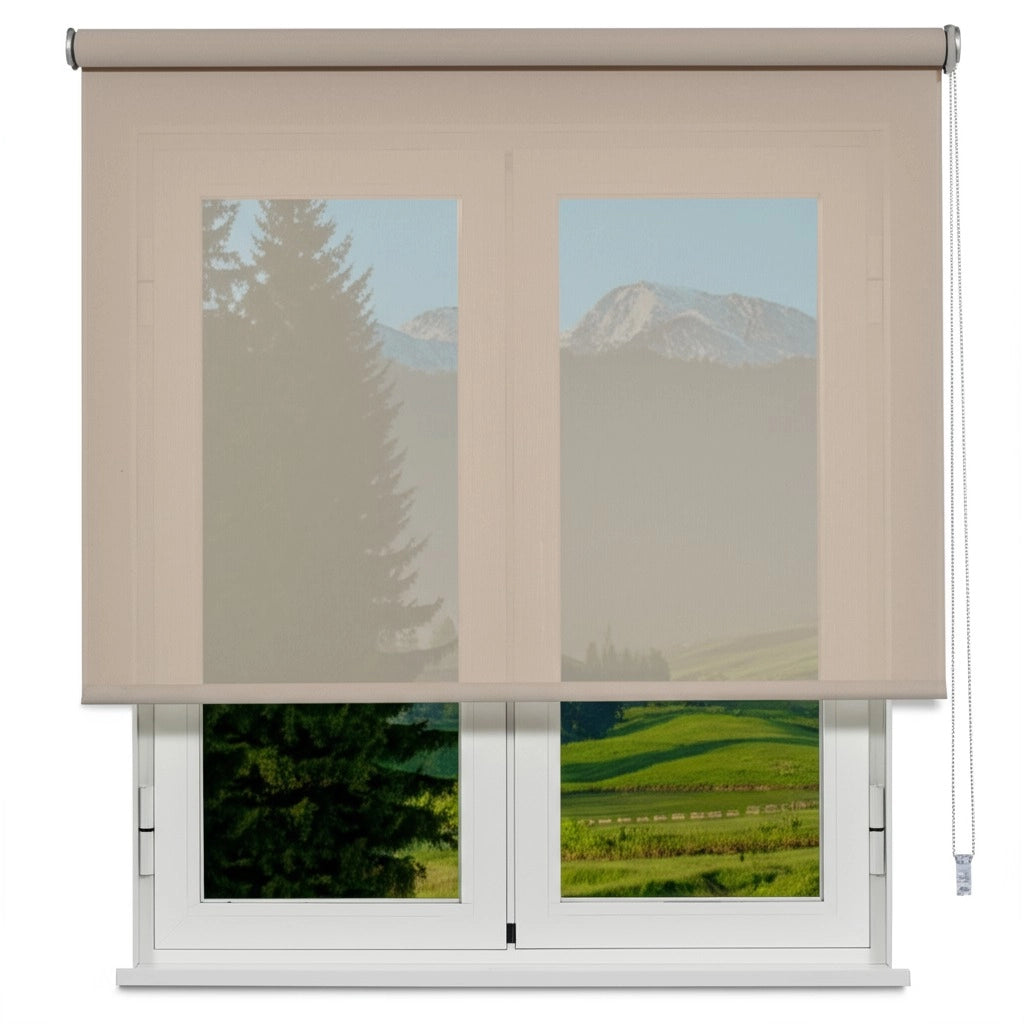 VIEWTEX Tenda a rullo Screen  10% Grado di apertura lino sabbia 75 x 190 cm - Made in Europe - 5 anni di garanzia