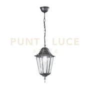 SOSPENSIONE FIRENZE NERA E SILVER 1 LUCE ATTACCO E27 IP44 21X21X136CM IN METALLO E VETRO