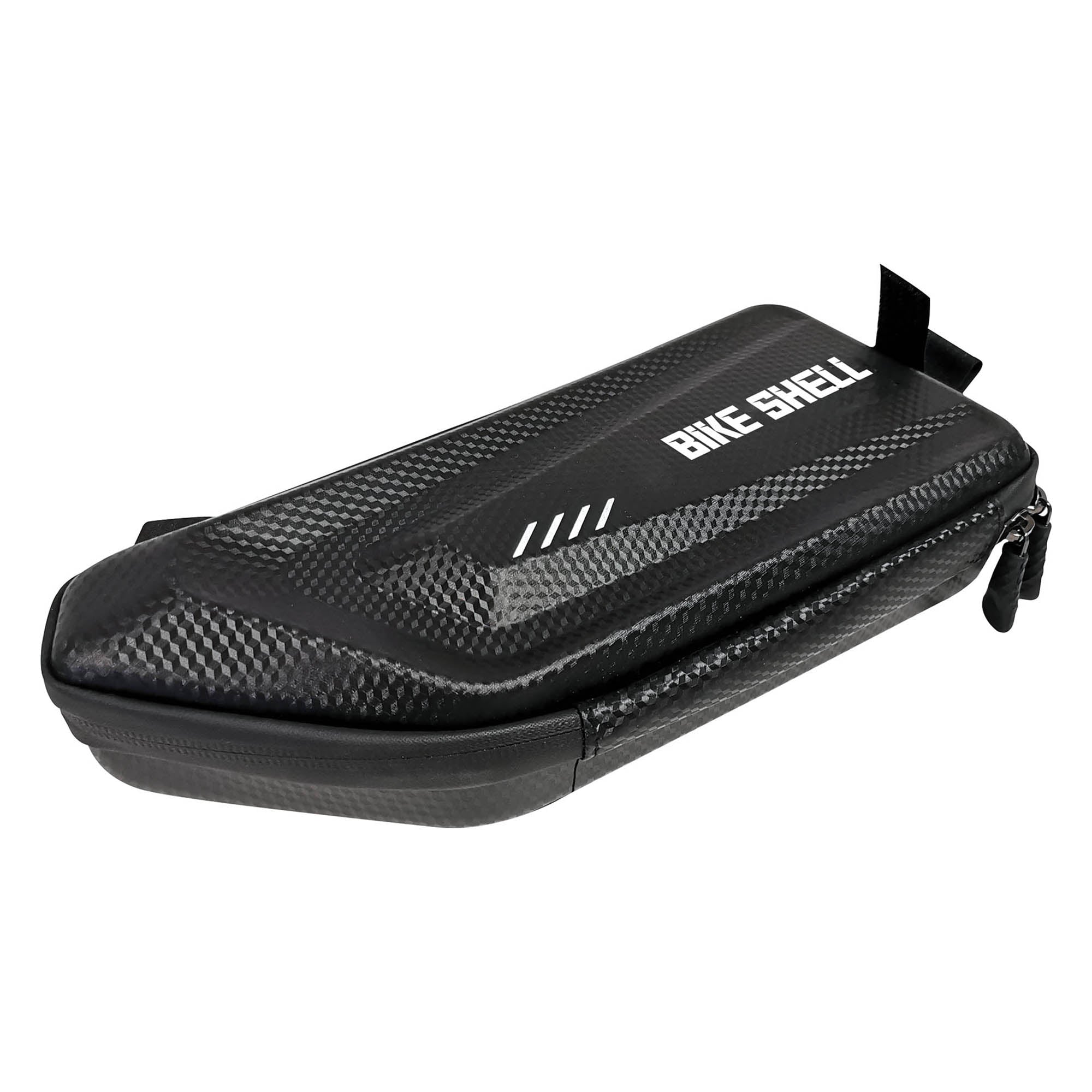 Borsa Portaoggetti da Sottocanna Bicicletta 26x10x4 cm Doppia Tasca Rigida Effetto Carbonio