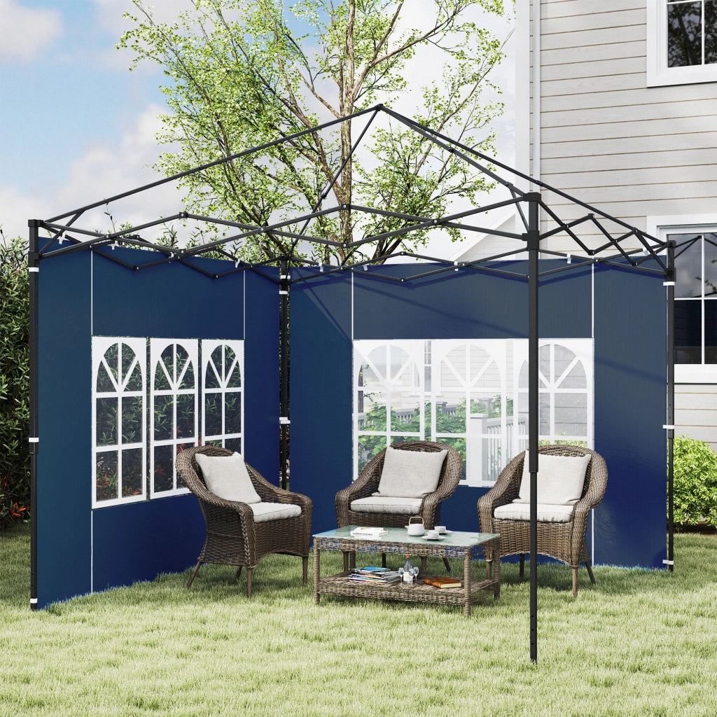 Set 2 Pezzi Pareti Laterali per Gazebo 3x3 3x6 ¨C Zephmum ¨C Blu Impermeabile con Finestra