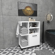 Fornelli, Armadio Multiuso 1 Anta 5 Ripiani, 81x60h cm Bianco