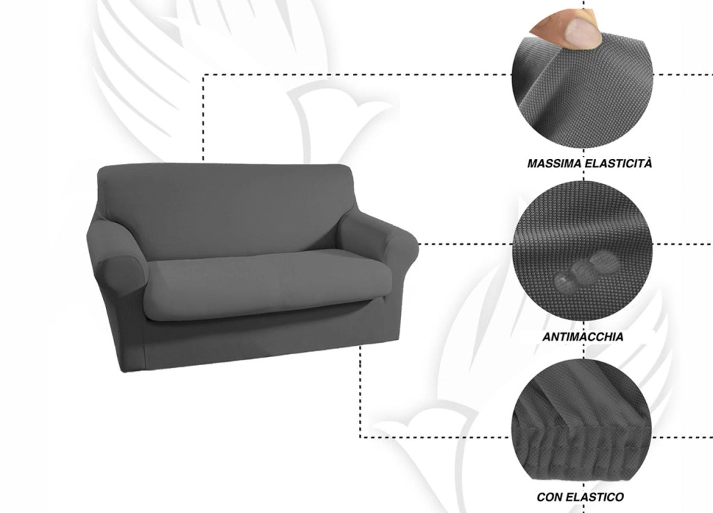 Copridivano Antimacchia Elasticizzato Tinta Unita Modello Magic - 3 Posti - Arancione