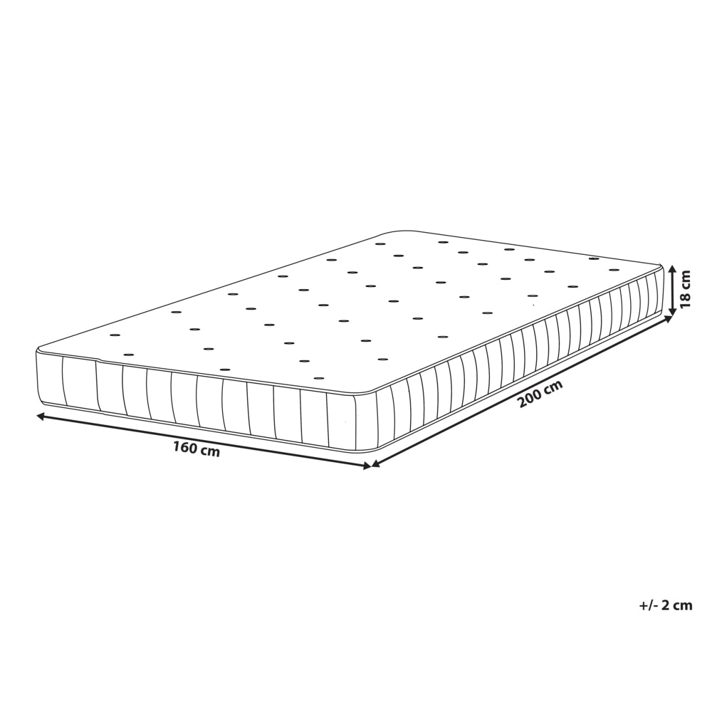 Materasso double face in tessuto di colore bianco 160 x 200 cm medio duro camera da letto