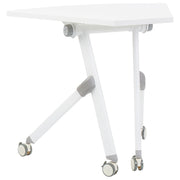 Scrivania pieghevole per ufficio Telaio metallico bianco MFC Piano d'appoggio 90 x 64 cm Tavolo mobile portatile pieghevole con rotelle Design moderno