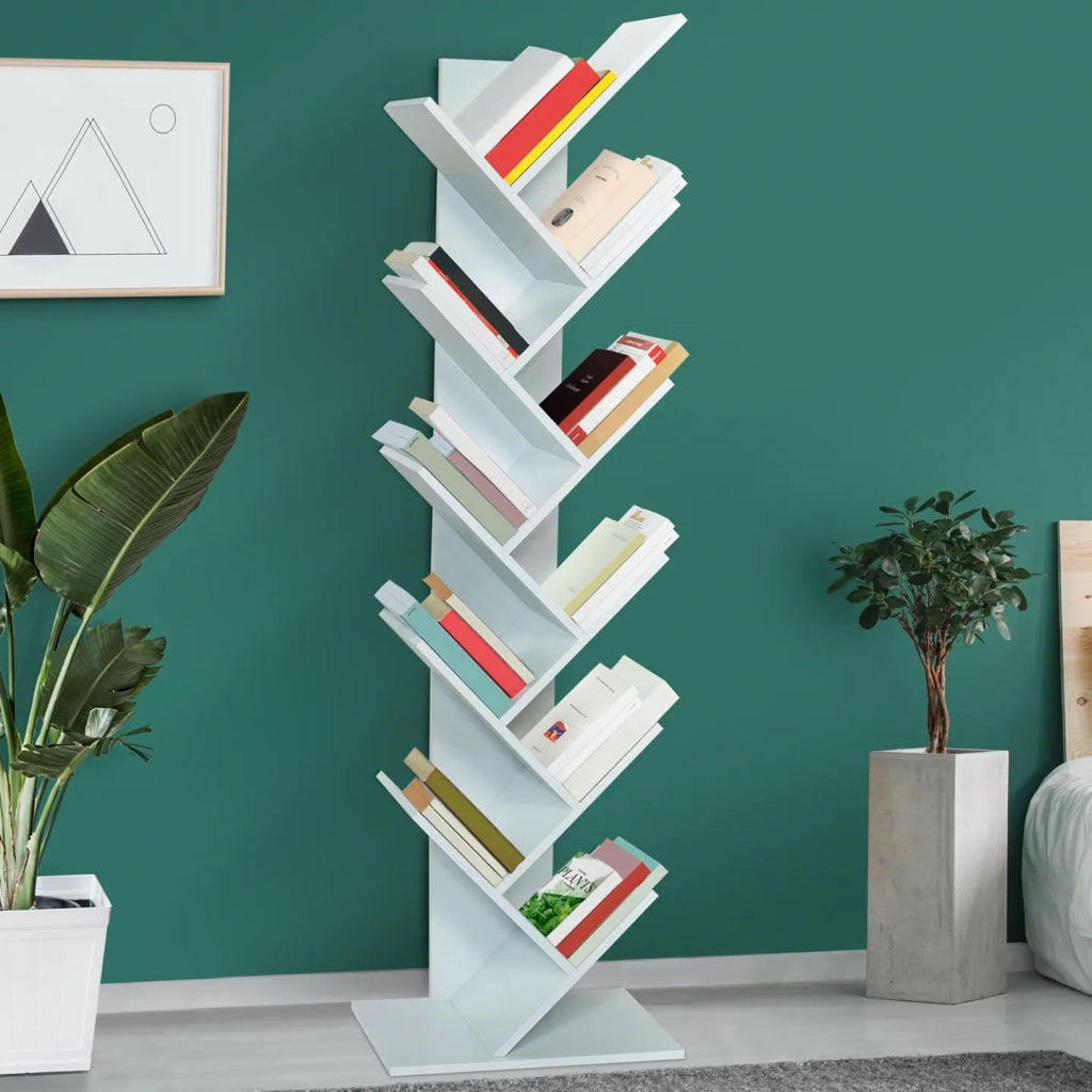 IDMarket - Libreria ad albero 10 livelli bianco TEA