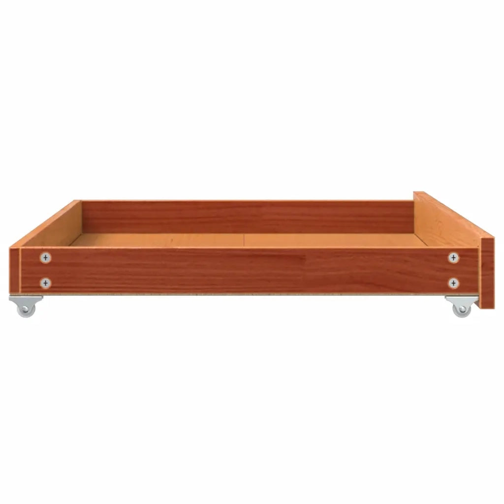 Cassetti per Dormeuse 2pz Marrone Cera Legno Massello di Pino