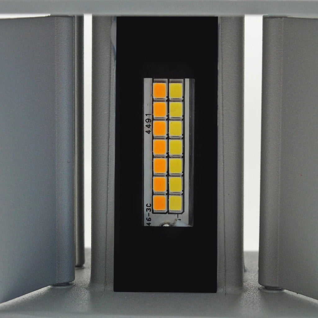 Applique cubo IP65 LED 12W CCT da 3000K a 6500K lampada parete moderna doppio fascio luminoso luce facciata giardino terrazzo GRIGIO