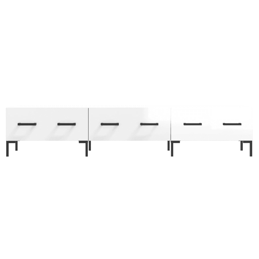 Mobile Porta TV-Mobile per TV-Credenza TV Bianco Lucido 150x36x30 cm in Legno Multistrato 475277