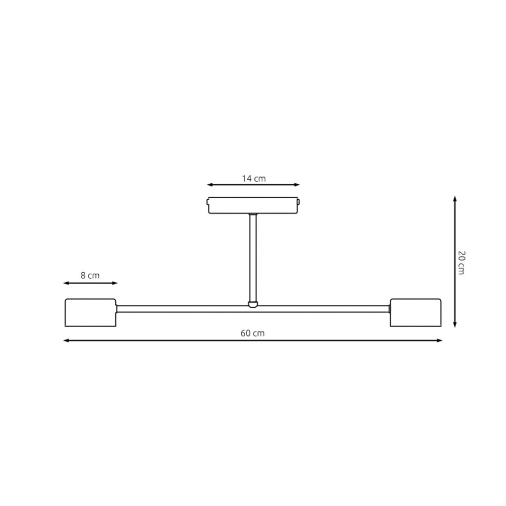 Plafoniera minimalista nera in metallo HALO 2xGX53 8W Emibig