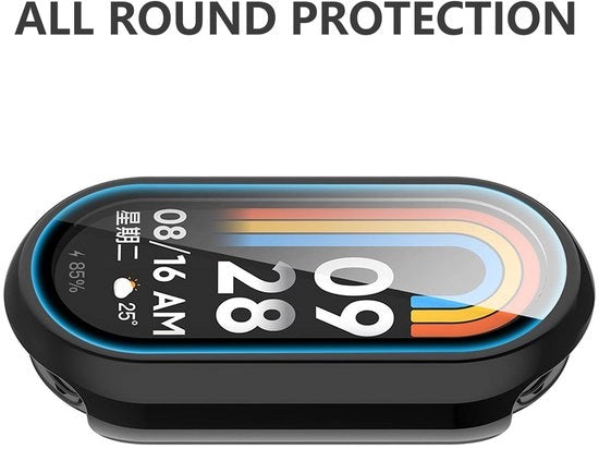 Copristrumento per Smart Band 9 - Materiale policarbonato duro - Protezione 360 gradi - Resistente ai graffi - Ultra leggero - Translucido e nero