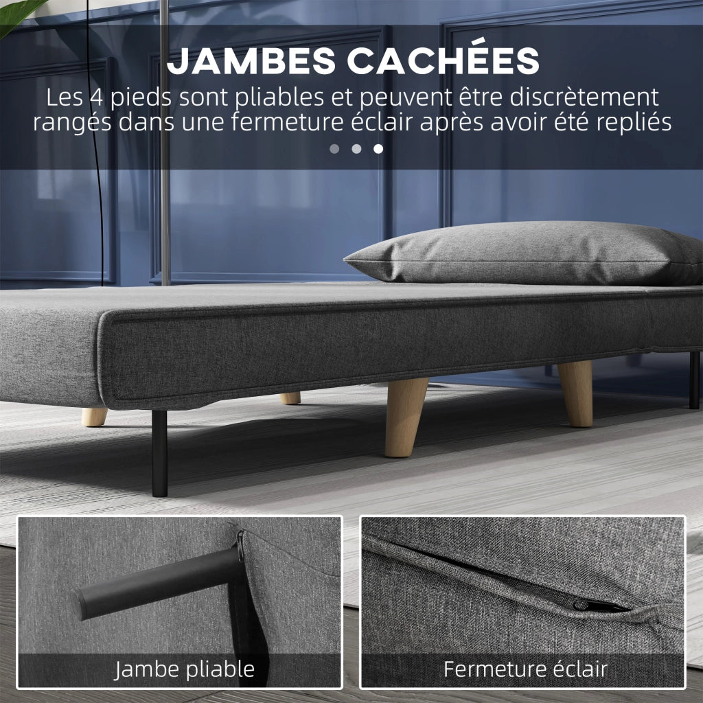 Poltrona letto 1 posto ¨C zephmum ¨C grigio 94x78x80 cm