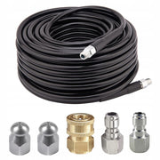 Tubo Alta Pressione HydroClean MultiConnect 15M – 155bar, 2 Ugelli, 3 Raccordi | 529bar Max, 60°C | Pulizia Tubazioni