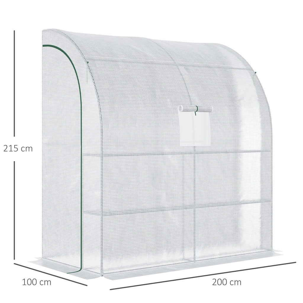 Serra da giardino con ripiani 3 livelli ¨C zephmum ¨C 200x100x215 cm bianco