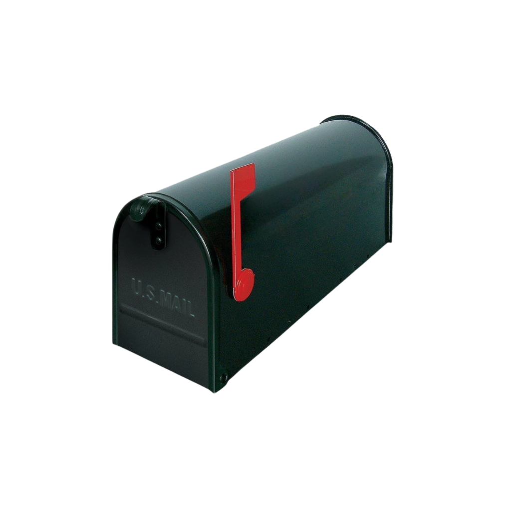 ALUBOX Cassetta Posta Americana 22X17X48 Cm Cassetta Postale In Lamiera Zincata Cassetta Postale Da Esterno Formato Rivista Con Bandierina COLORE: NERO