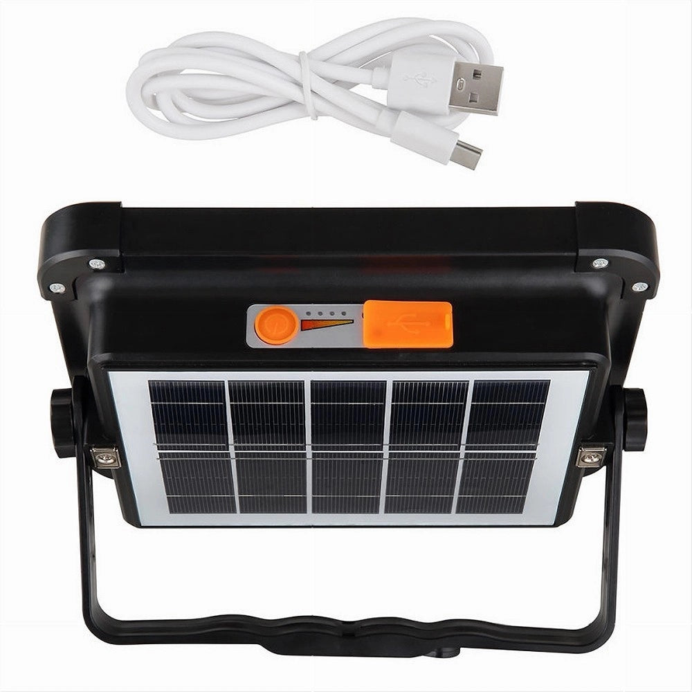 Trade Shop - Faro Proiettore Ricaricabile Pannello Solare 200 W Usb Power Bank Ip65 S18b-200w -