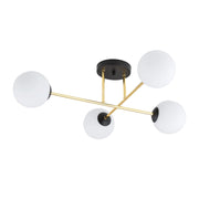 Lampada a sospensione Magnum con struttura in metallo nero e oro