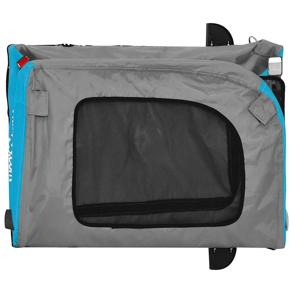 Rimorchio da Bici per Animali Blu e Grigio Oxford e Ferro CFW5399568