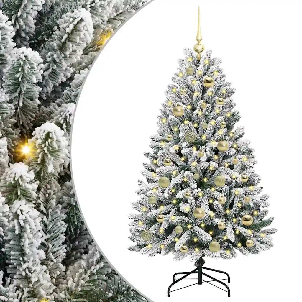 Albero di Natale | Decorazioni natalizie artificiale con 150 LED Verde e Bianco 120 cm