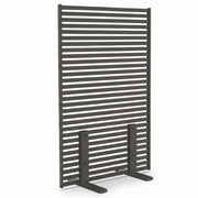 IDMarket - Paravento decorativo traforato 80 x 150 cm con lamelle orizzontali in metallo grigio antracite