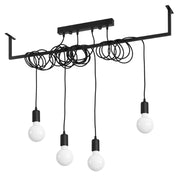 Lampadario Toledo 4 luci E27 nero metallo Pure Lume