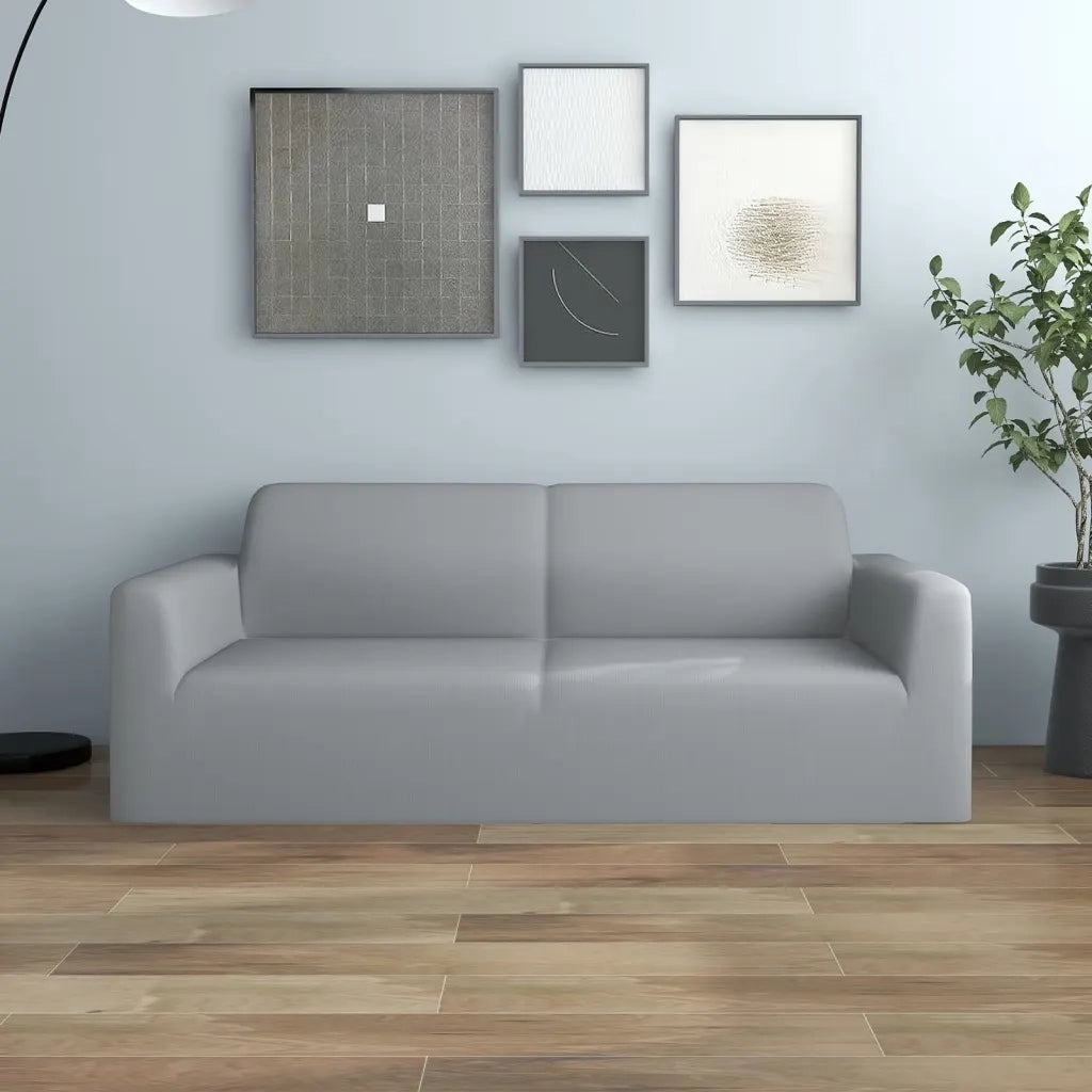 Fodera Elasticizzata Divano 2 Posti in Jersey Poliestere Grigio CFW7800368