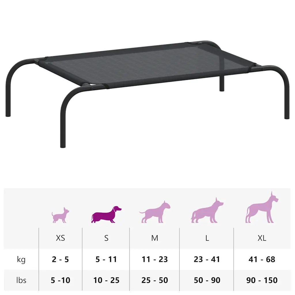 Cuccia per Cani Rialzata Nera S in Textilene CFW7828371