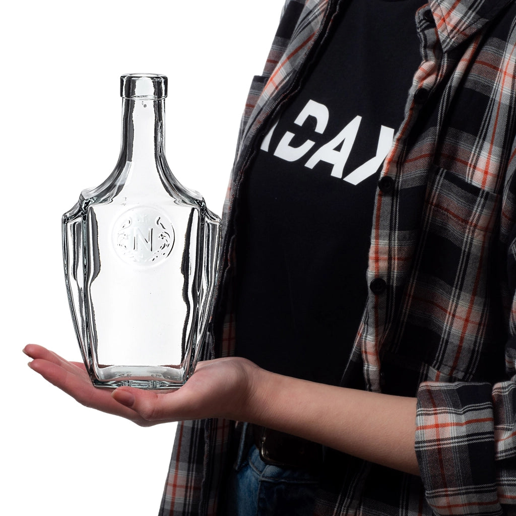 Bottiglie di vetro KADAX da 500 ml (0,5 l) per vino, liquori, moonshine, whisky, 50 pezzi con tappo di sughero