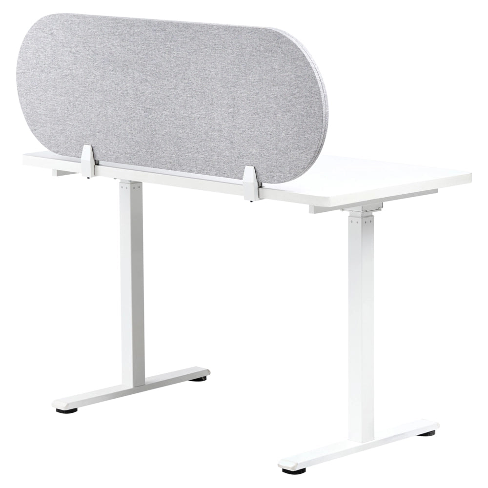Pannello divisorio grigio chiaro in tessuto PET Board 120 x 40 cm Schermo acustico Morsetti di montaggio modulari Casa Ufficio