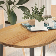 vidaXL Piano Tavolo Marrone Chiaro 120x60x2cm in Rovere Massello Ovale