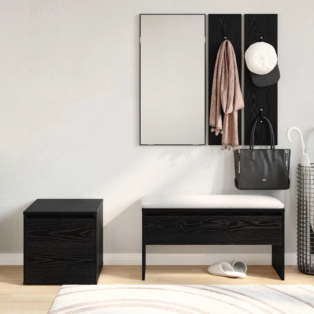 vidaXL Set mobili da ingresso 3 pcs Rovere nero 80 x 31 x 40 cm