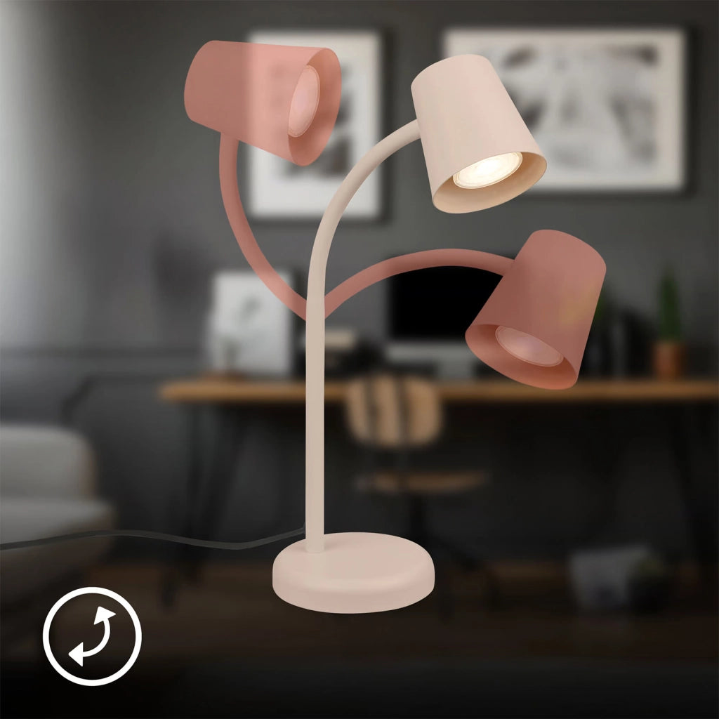 Lampada Da Tavolo Contemporanea Skrica Metallo Beige 1 Luce Gu10 Ip20