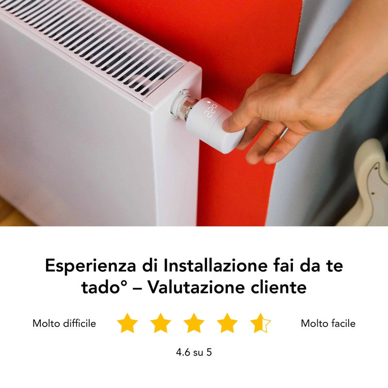 TADO¬∞ Valvola termostatica smart x4. Valvola aggiuntiva.  Controllo tramite app. Impianto centralizzato