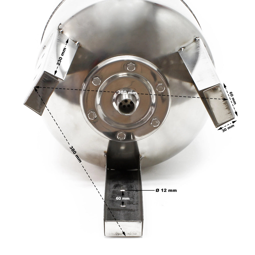 Vaso di espansione 100 l verticale acciaio inox per impianti idrici, sistemi autoclave, membrana EPDM