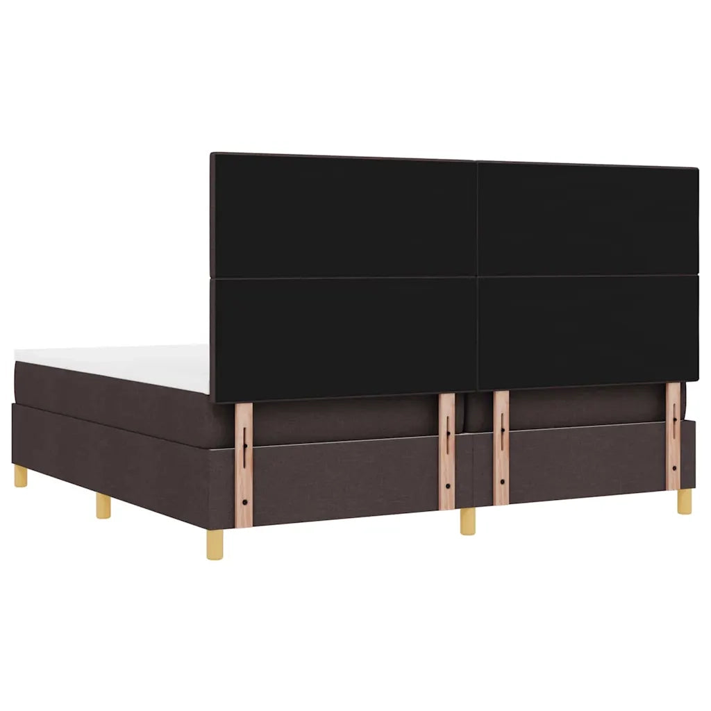 Letto a molle con testiera Marrone Scuro 200 x 200 cm Tessuto 3339647
