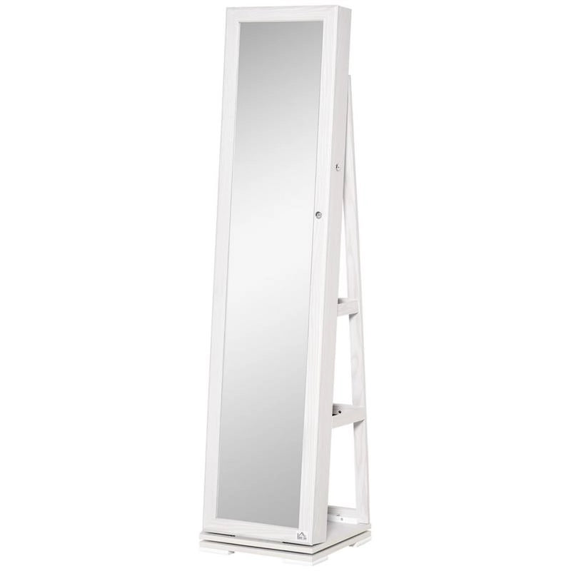 SPECCHIO PORTAGIOIE GIREVOLE CON 2 CHIAVI IN LEGNO 38X38X160 CM