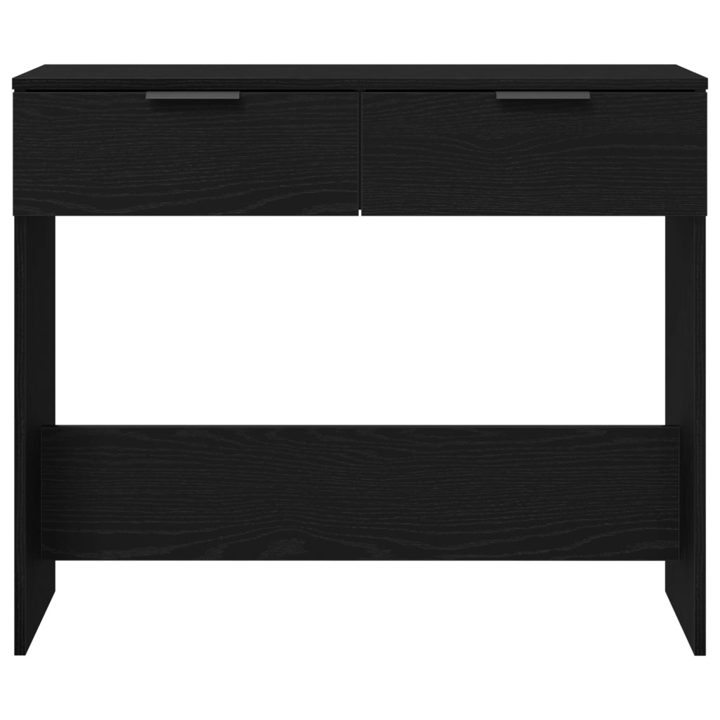 Tavolino Nero Rovere 90x36x75 cm Legno ingegnerizzato