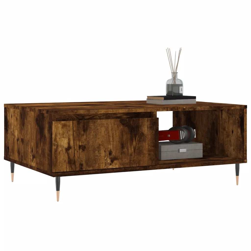 Tavolino da Salotto Rovere Fumo 90x60x35cm in Legno Multistrato 827057