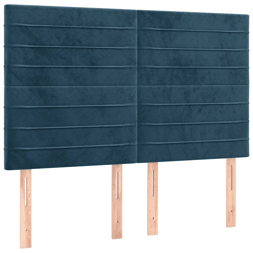 Giroletto a Molle con Materasso Blu Scuro 140x200 cm in Velluto 3137909