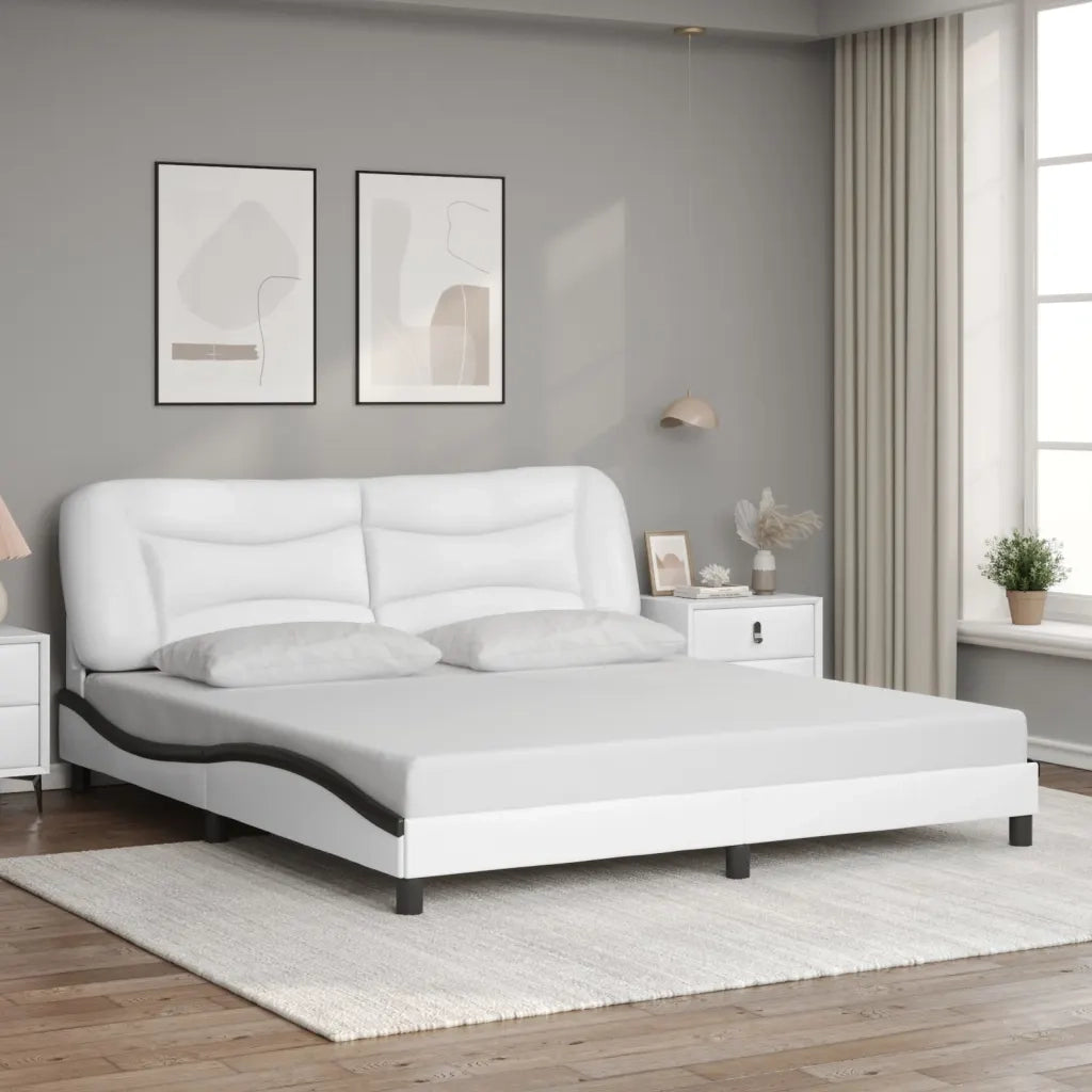Giroletto con LED senza Materasso Hvar Bianco e Nero 180x200 cm 3213954