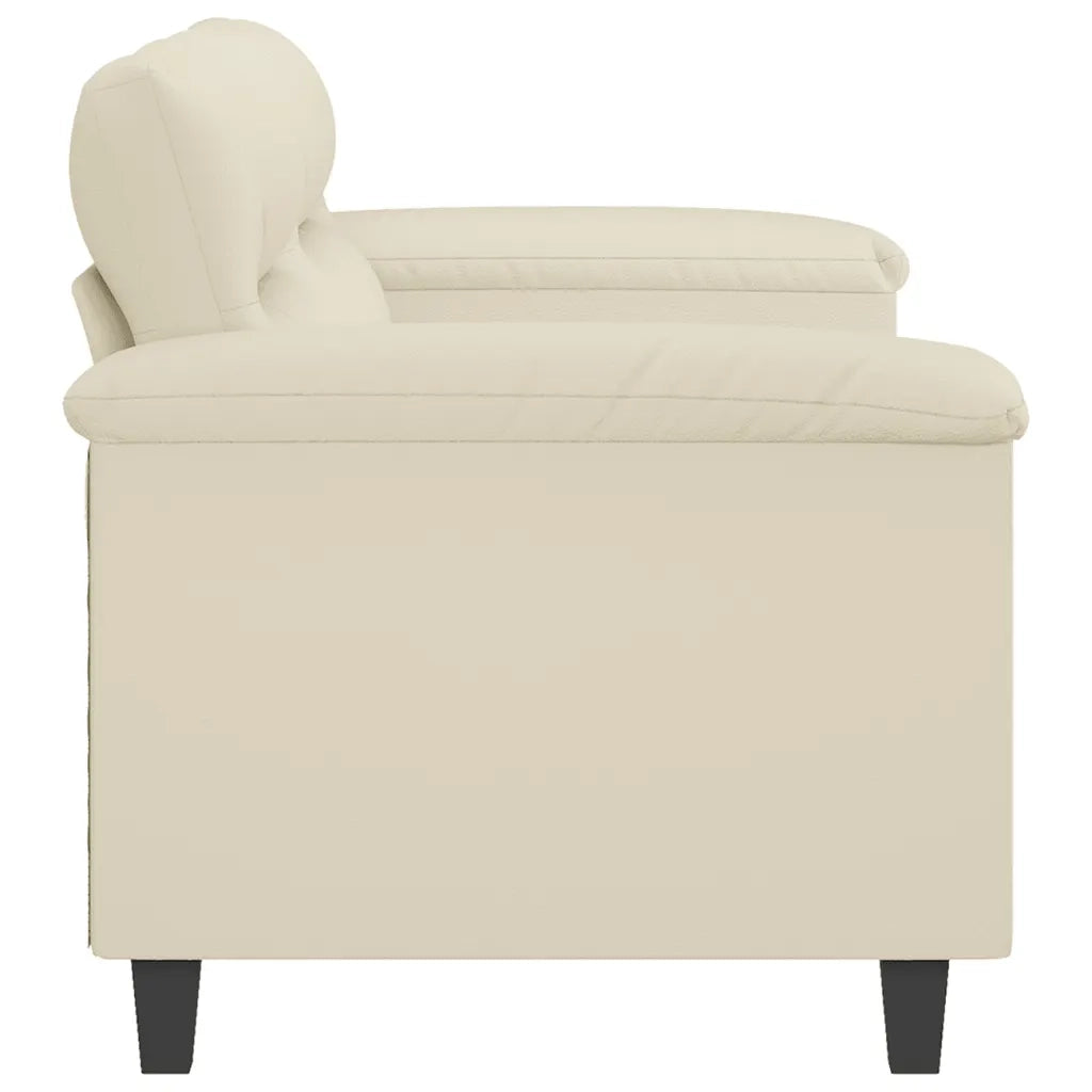 Divano a 2 Posti Crema 140 cm in Similpelle 359584