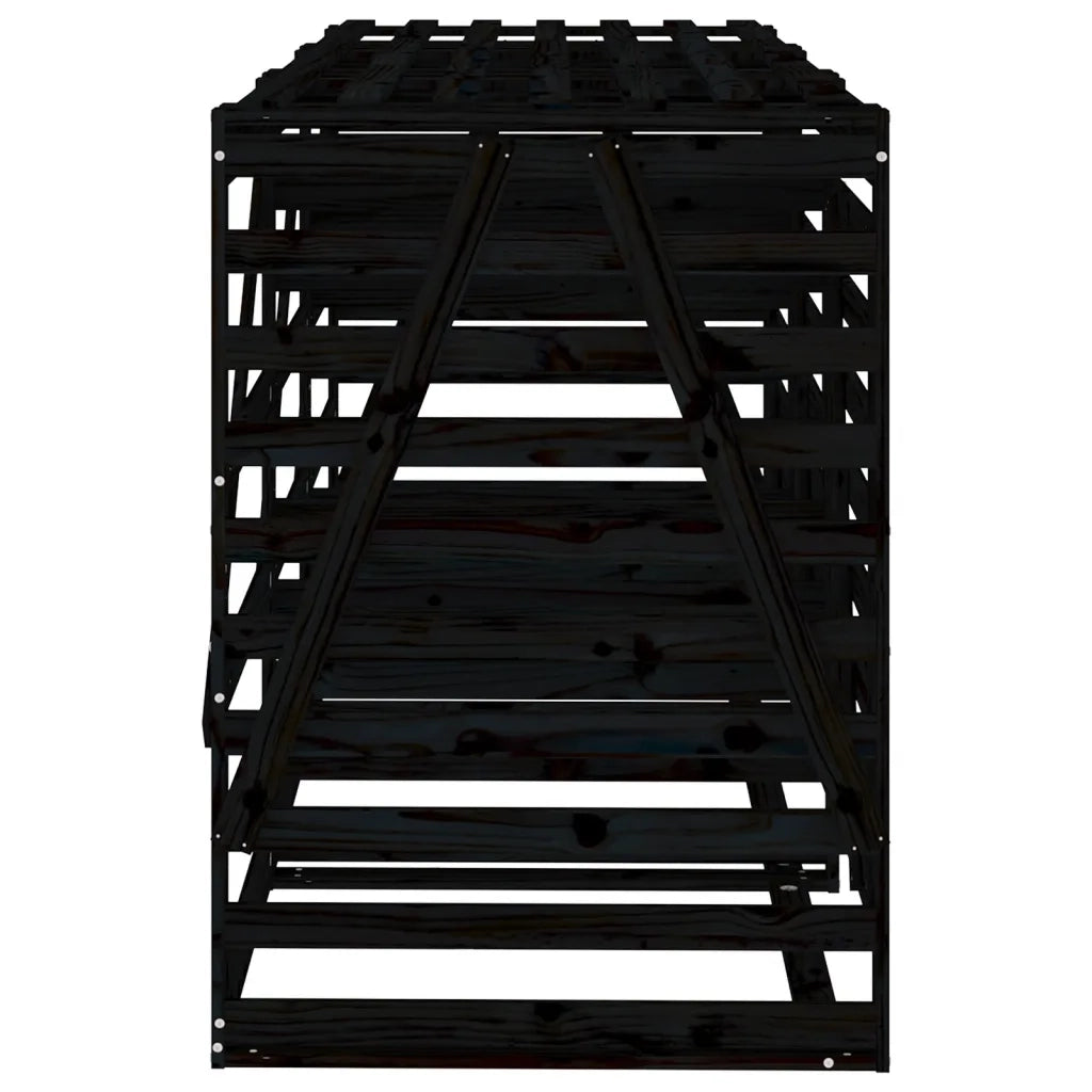 Copribidone Triplo Nero in Legno Massello di Pino 3157695
