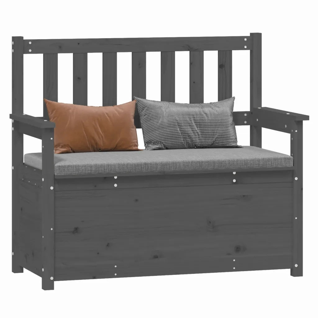 Panca Grigio 112,5x51,5x96,5 cm in Legno Massello di Pino 823561