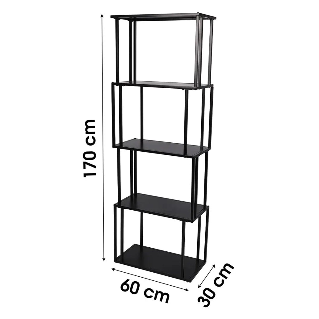 Libreria a 5 livelli collezione SOHO - Stile design, colore nero