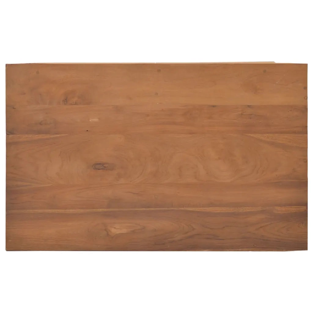 Mobile Porta TV con Ruote 80x50x42 cm in Legno Massello di Teak cod mxl 14159