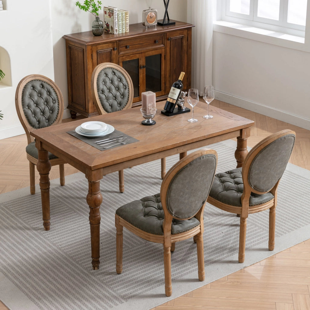SEDIA Imbottita Schienale Ovale Set da 2 pezzi Verde Oliva PU