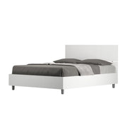 Letto Matrimoniale Francese 140x190 cm Senza Rete Demas Testata Dritta Bianco Frassino