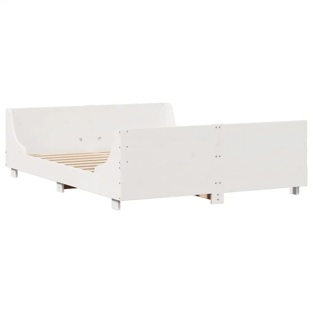 Giroletto senza Materasso Bianco 120x200 cm Legno Massello Pino